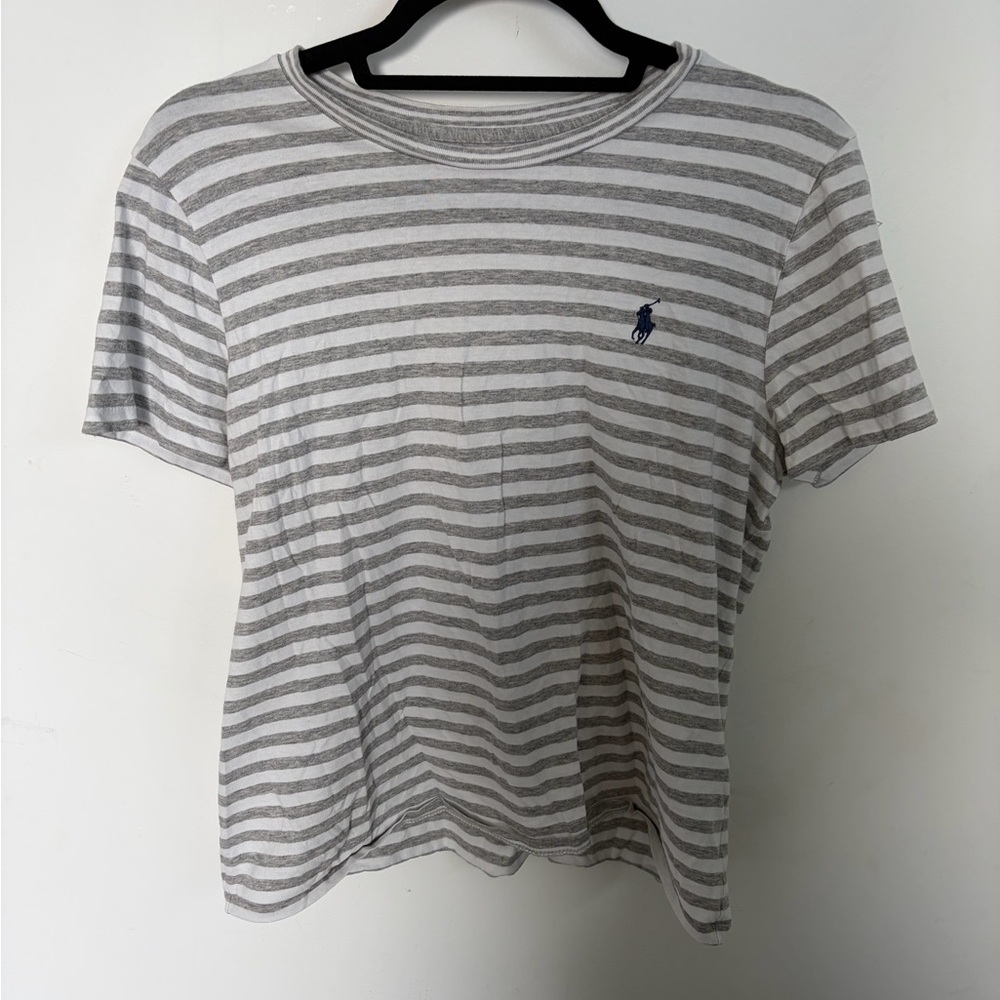 Polo by Ralph Lauren Gray and White Striped Tee